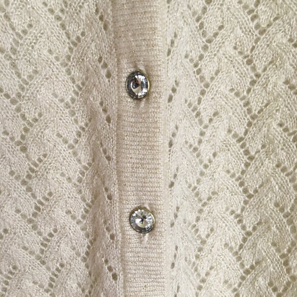NWT Merona Cream and Gold Lace Cardigan - Picture 6 of 8
